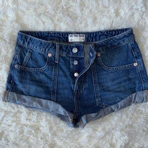 We The Free Dark Blue Jean Shorts